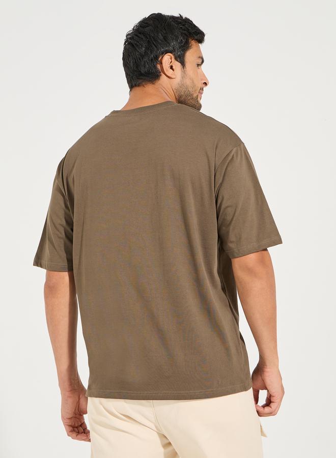 Styli HD Minimal Print Oversized Compact Jersey T-Shirt - Image 4